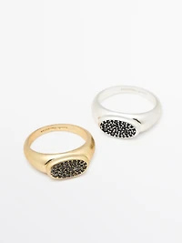 Rhinestone ring set