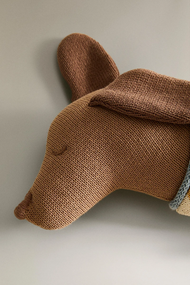 KIDS KNITTED DOG CUSHION