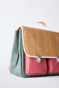MULTICOLORED STRIPE SCHOOL SATCHEL