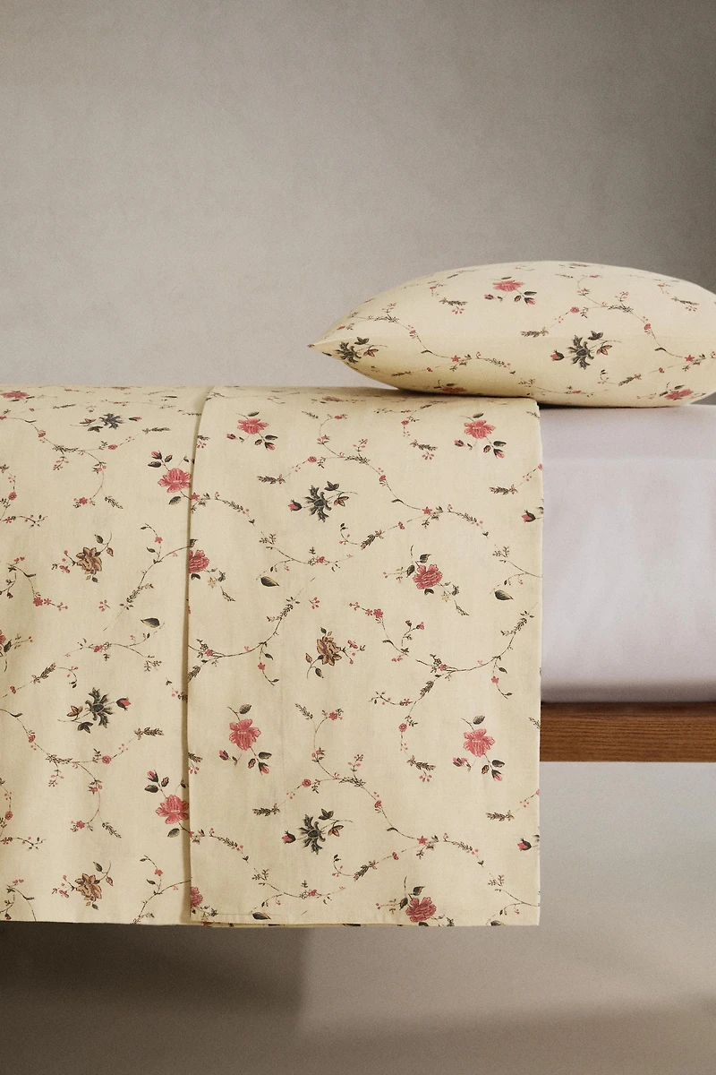 DRAP DE DESSUS COTON LIN FLEURS | KATHARINE POLE
