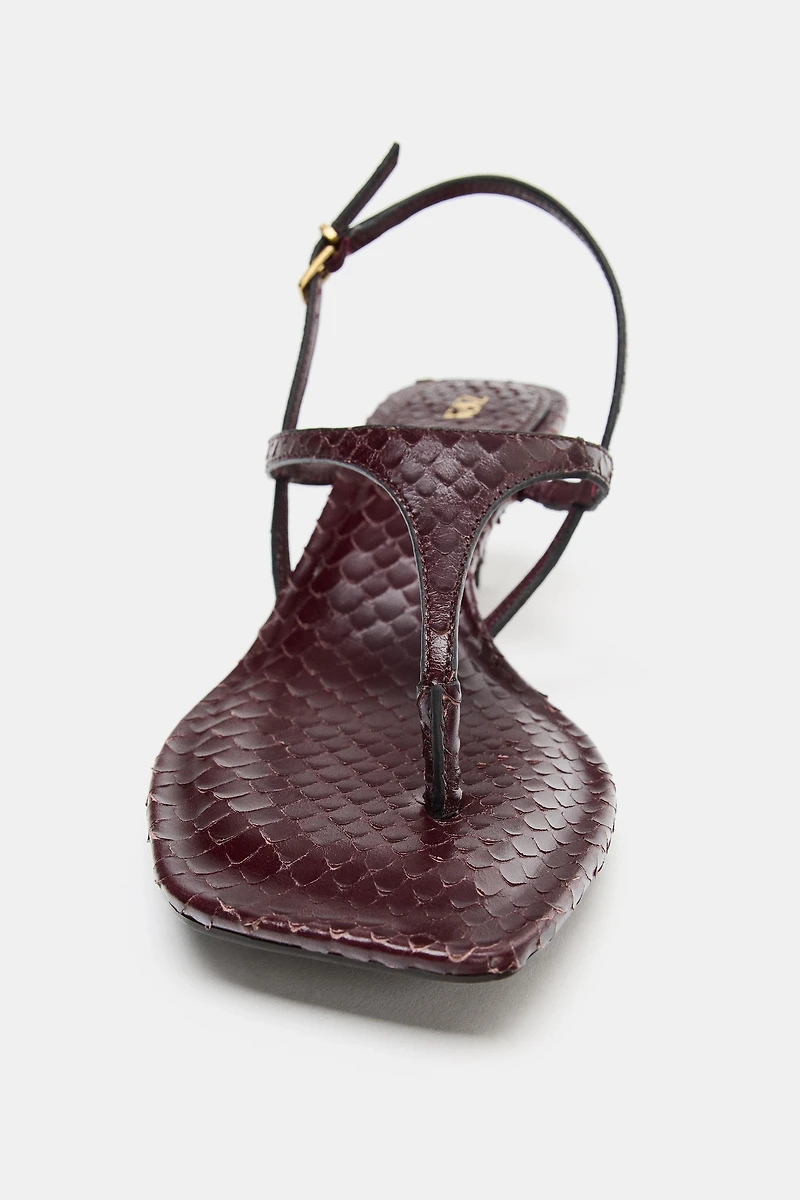 EMBOSSED LEATHER SANDALS