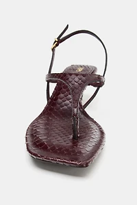 EMBOSSED LEATHER SANDALS