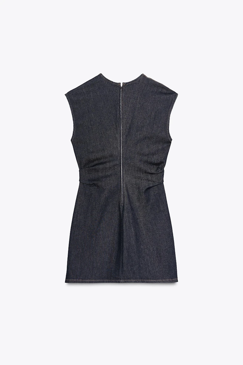 ROBE COURTE DRAPÉE EN DENIM TRF