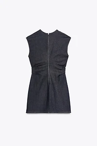 ROBE COURTE DRAPÉE EN DENIM TRF