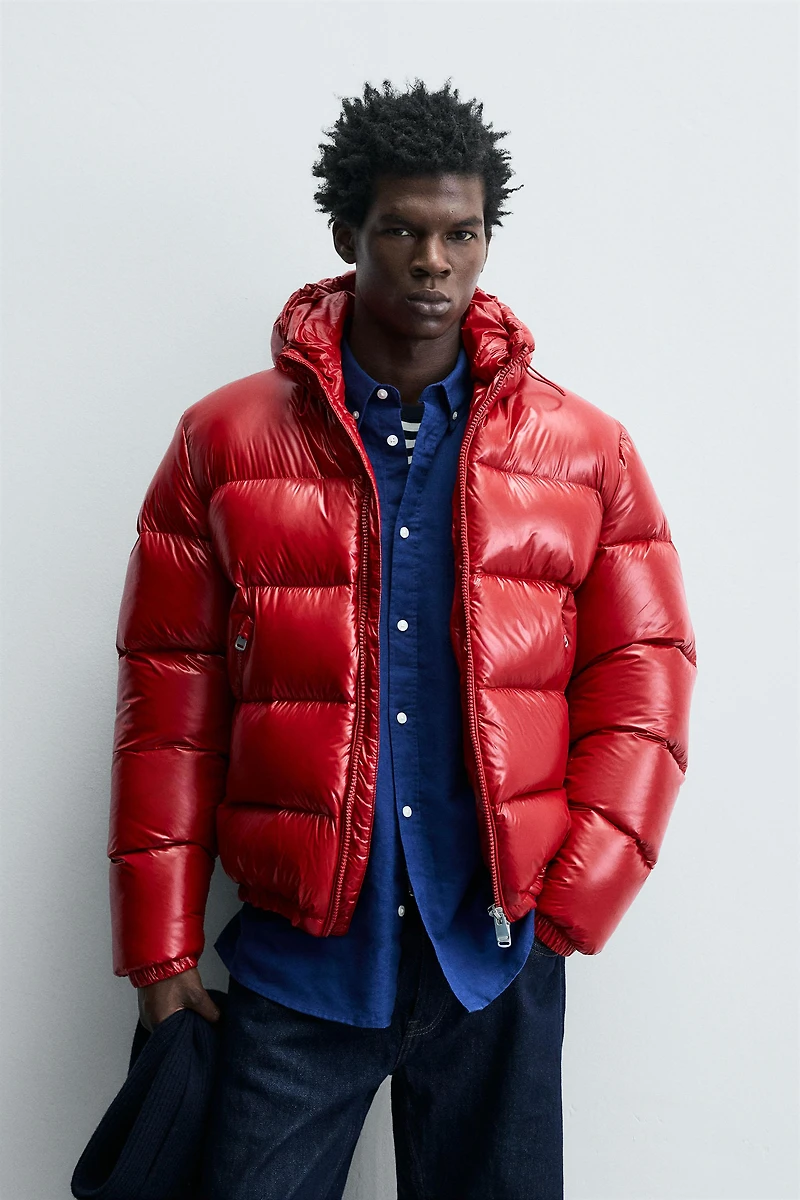 100% FEATHER WATER REPELLENT PUFFER JACKET