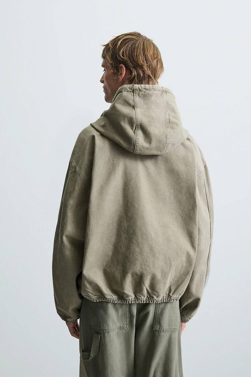 WASHED HOODED JACKET