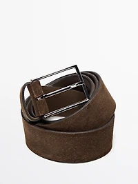 Plush nappa leather belt with nickel buckle