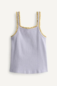 LIMITED EDITION CONTRAST LACE RIB STRAP TOP
