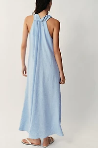 TWISTED SHOULDER LONG DRESS