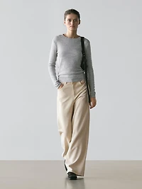 Low-rise wide-leg trousers