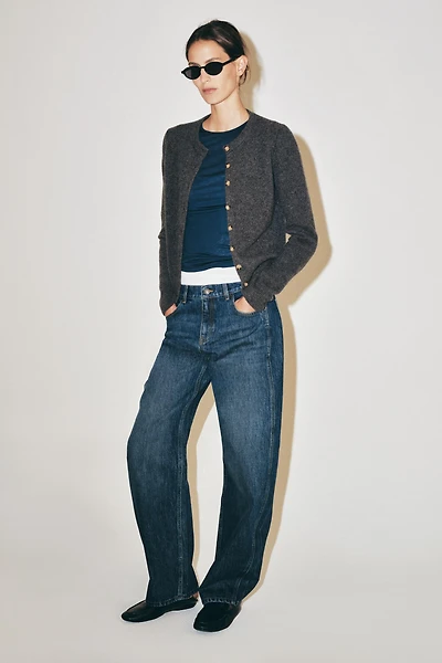 GILET BOUTONNÉ EN CACHEMIRE ET LAINE
