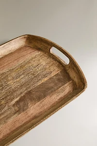 WOODEN TRAY WITH HANDLES