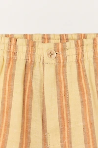 STRIPED 100% LINEN SHORTS LIMITED EDITION