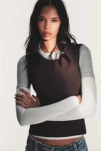 LONG SLEEVE TRIPLE EFFECT T-SHIRT