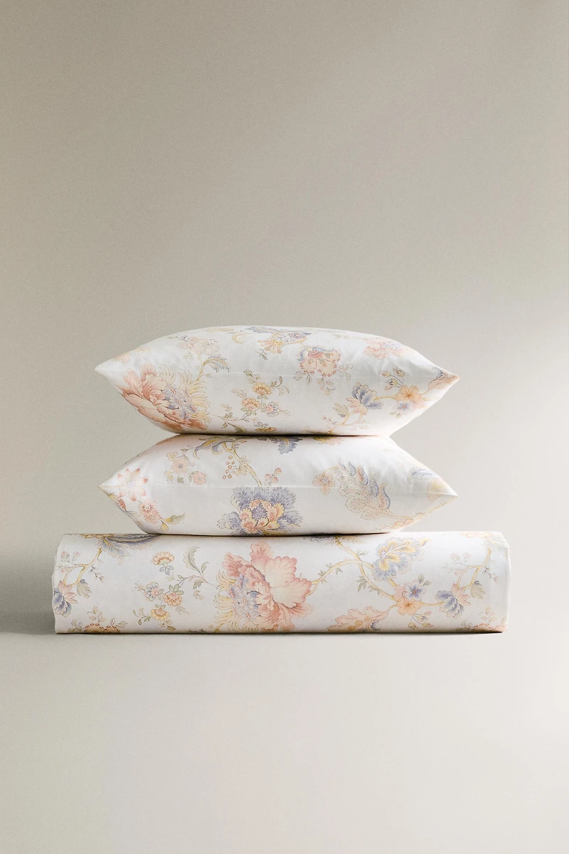 FLORAL PRINT SATEEN DUVET COVER