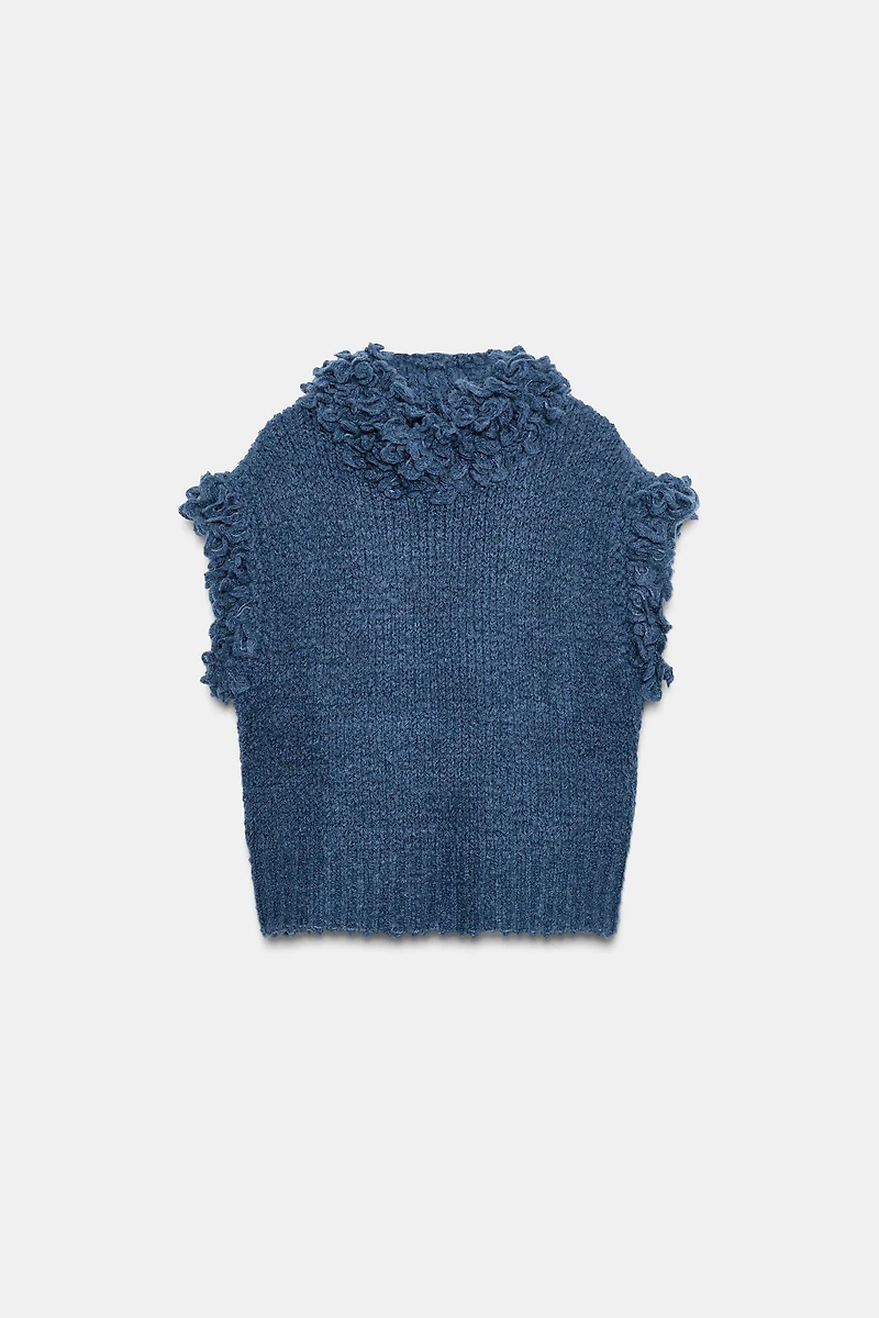 FRINGED KNIT JUMPER VEST