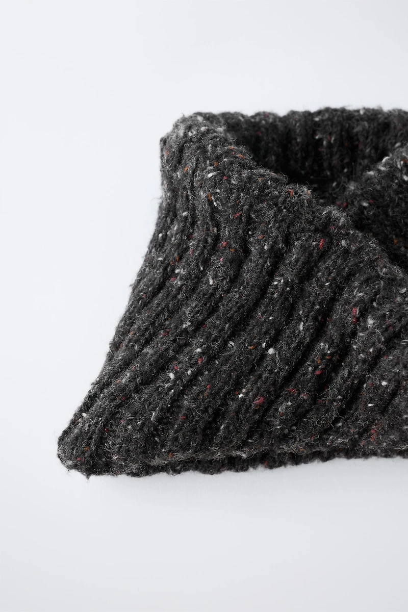 6-14 YEARS / BUTTONED KNIT COLLAR WITH WOOL