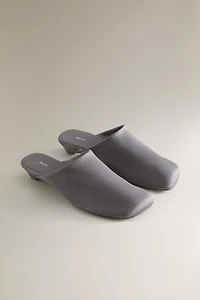 SATEEN HEELED MULES