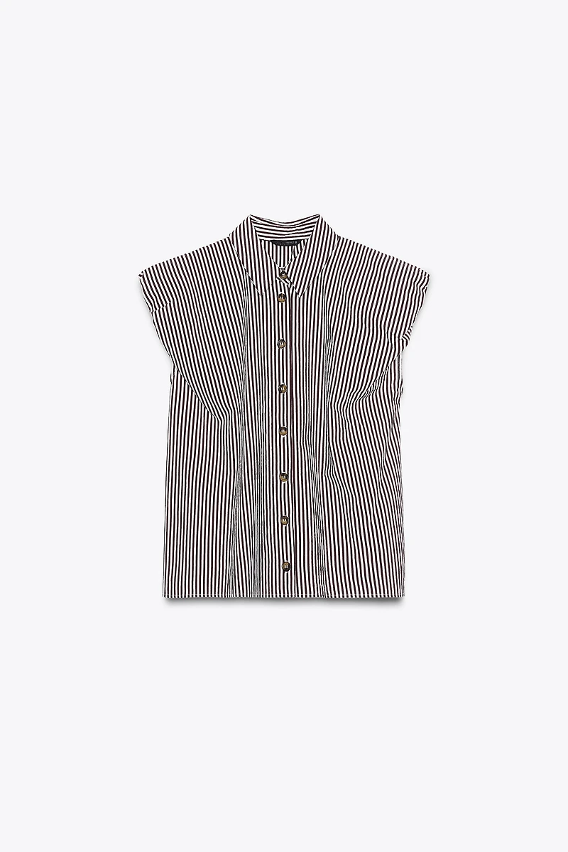 STRIPED SLEEVELESS SHIRT