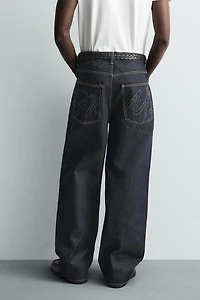 BAGGY FIT JEANS WITH TOPSTITCHING
