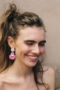ENAMELED FLOWER EARRINGS