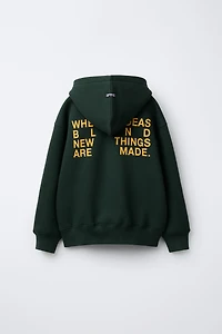 HOODED SWEATSHIRT WITH TEXT