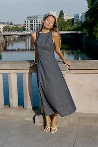 OPEN BACK MIDI DRESS