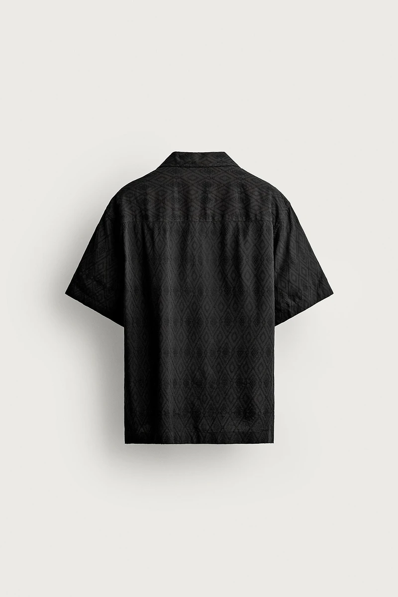 GEOMETRIC JACQUARD RELAXED FIT SHIRT