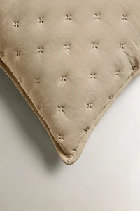 QUILT CUSHION COVER WITH QUILTED DOTS