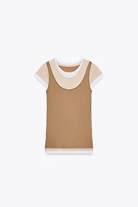 T-SHIRT SUPERPOSITION CONTRASTE