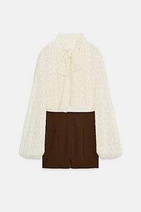 TIED COMBINATION SHORT JUMPSUIT