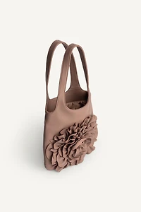 LEATHER MINI SHOPPER WITH FLOWER LIMITED EDITION