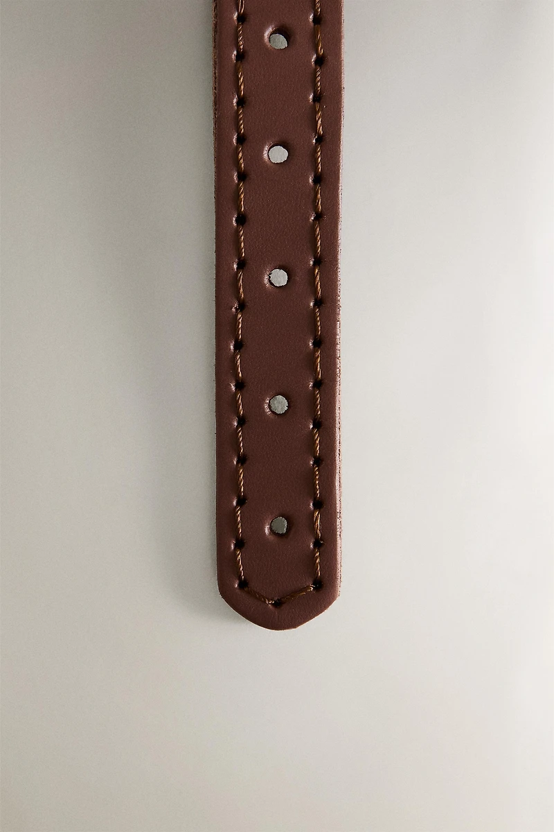 LEATHER AND ROPE DOG NECKLACE
