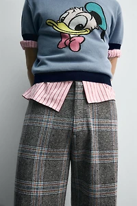 WIDE-LEG CHECK TROUSERS HARRY LAMBERT FOR ZARA X DISNEY