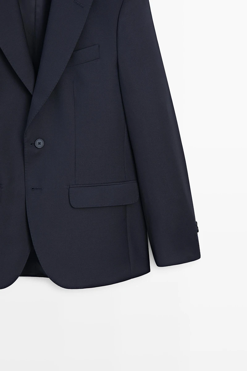Textured suit blazer