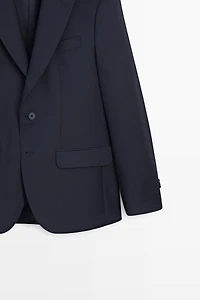 Textured suit blazer