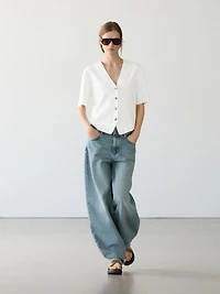 Short sleeve cardigan with button details