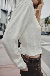 SATIN EFFECT FITTED WAIST SHIRT