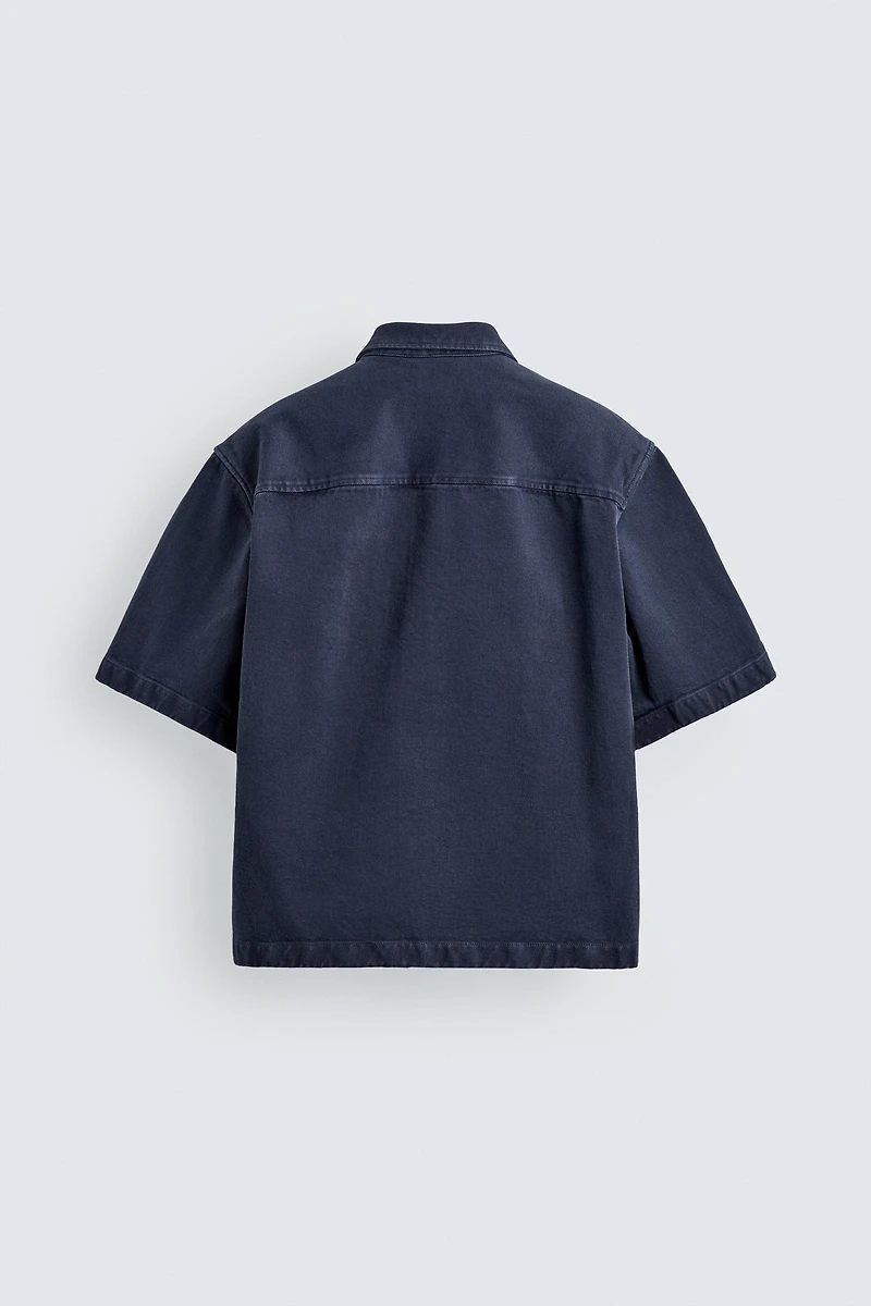 RELAXED FIT ZIP OVERSHIRT
