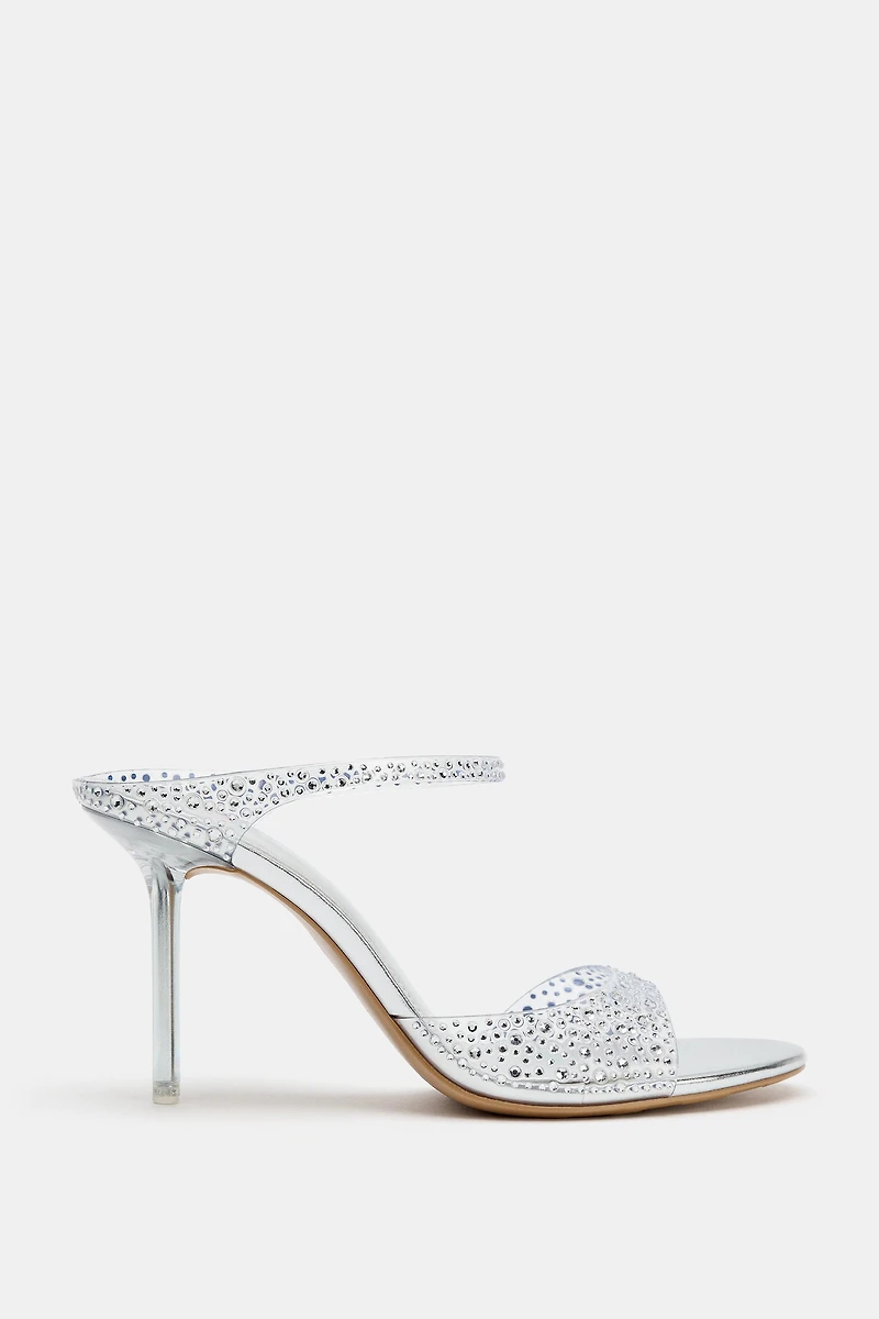 VINYL HEELED SANDALS