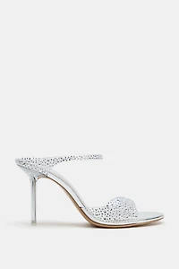 VINYL HEELED SANDALS