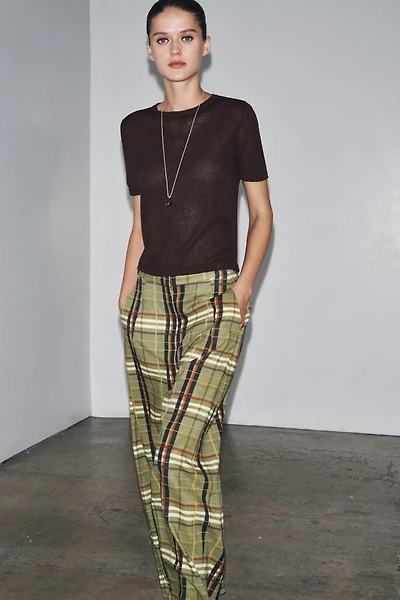 SHORT SLEEVE LINEN KNIT TOP