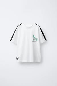 SPORTY STRIPE TEXT T-SHIRT