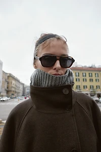 SOFT HIGH-NECK BELTED COAT