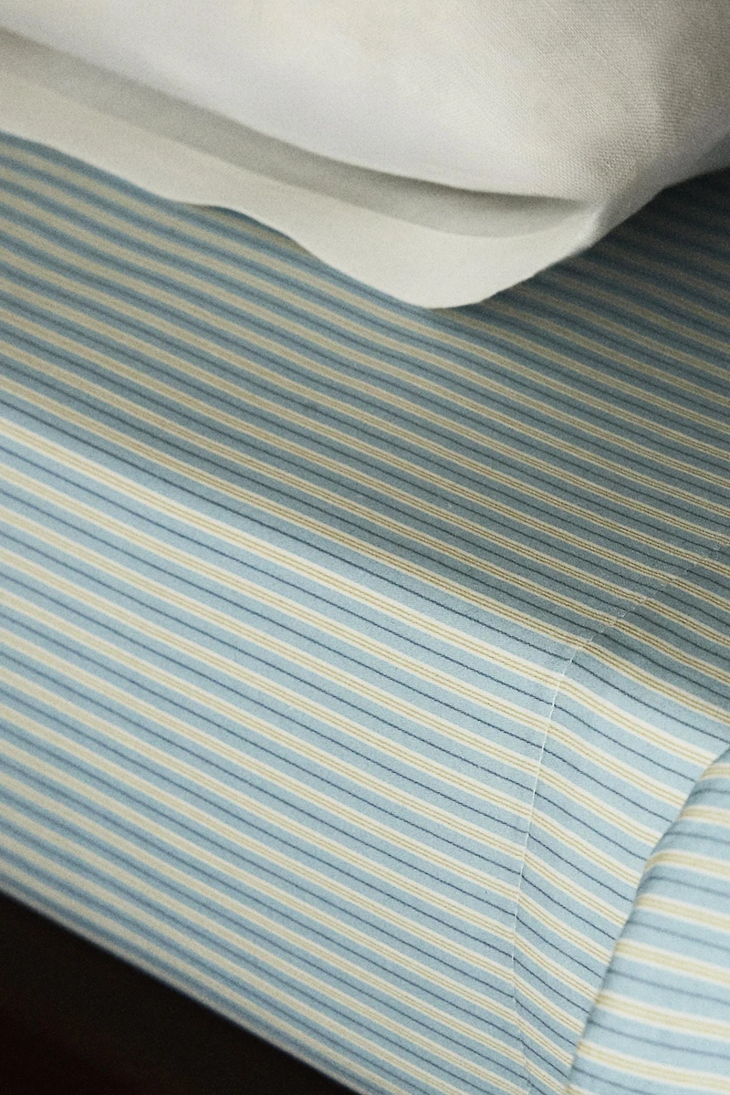 DRAP DE DESSUS SATIN RAYURES DÉLAVÉ (300 FILS)