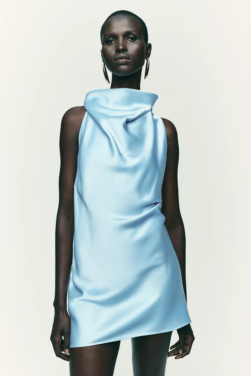 SATIN EFFECT MINI DRESS