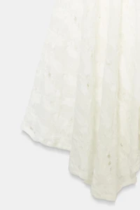 ASYMMETRIC RIPPED MIDI SKIRT