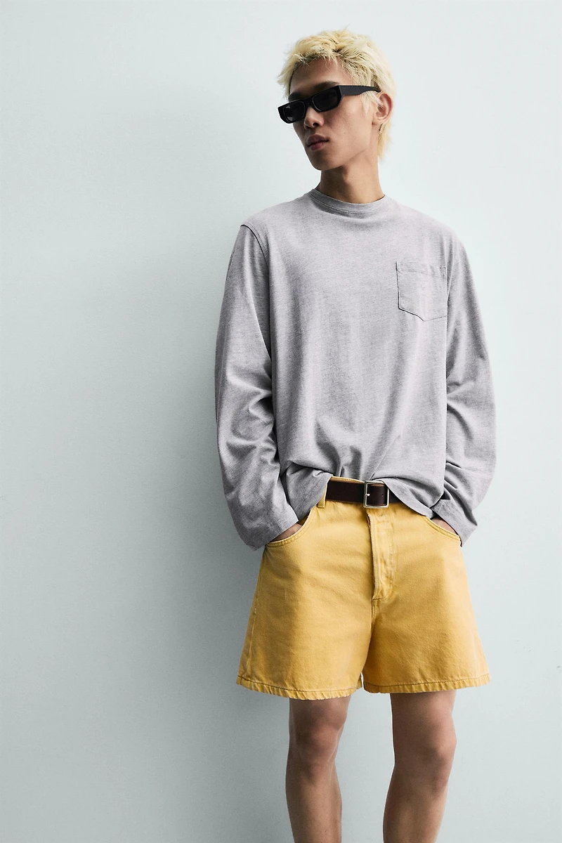 BERMUDA EN JEAN RELAXED FIT COULEUR