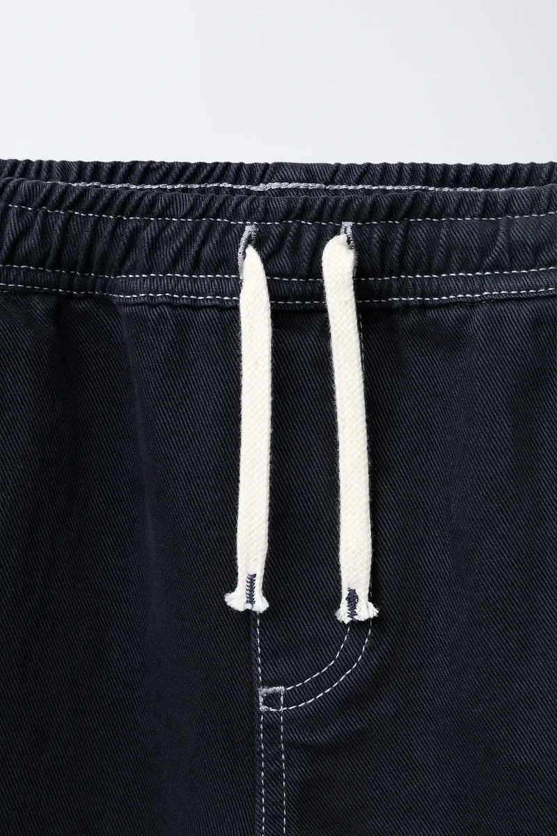 CONTRAST BAGGY PANTS