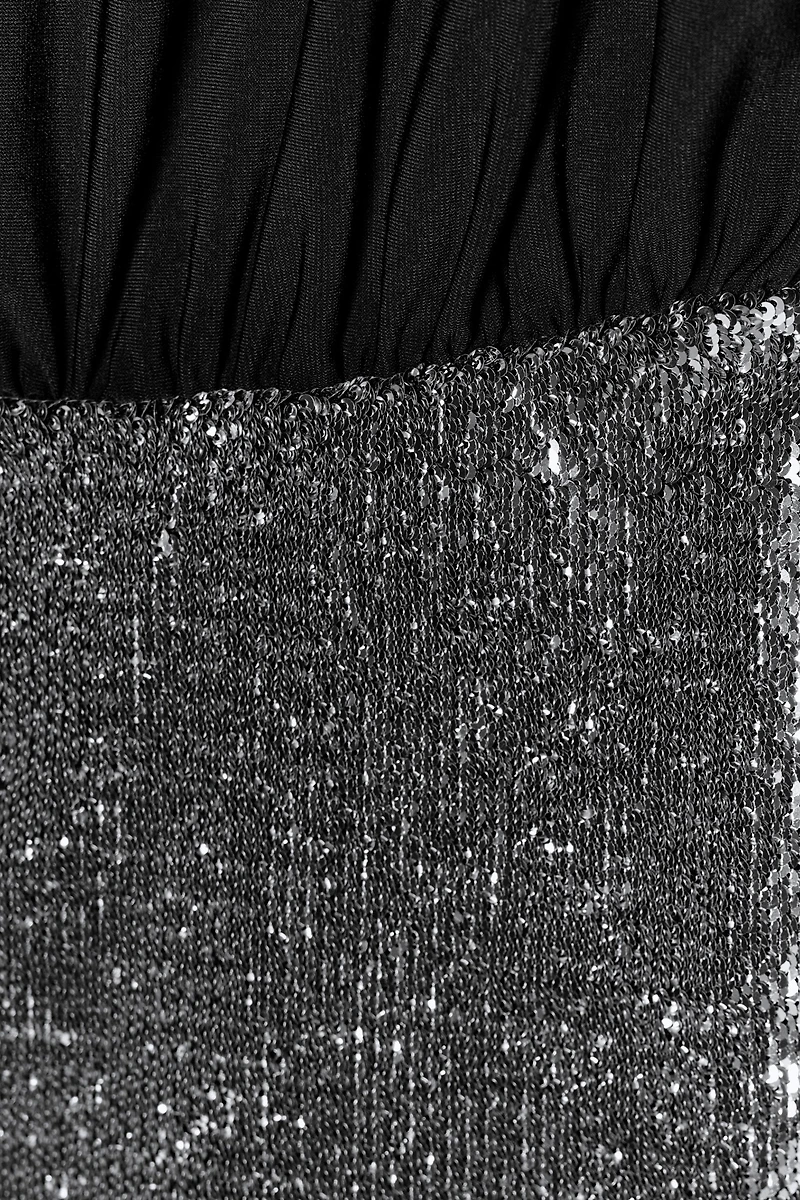 CONTRASTING SEQUIN SHORT DRESS